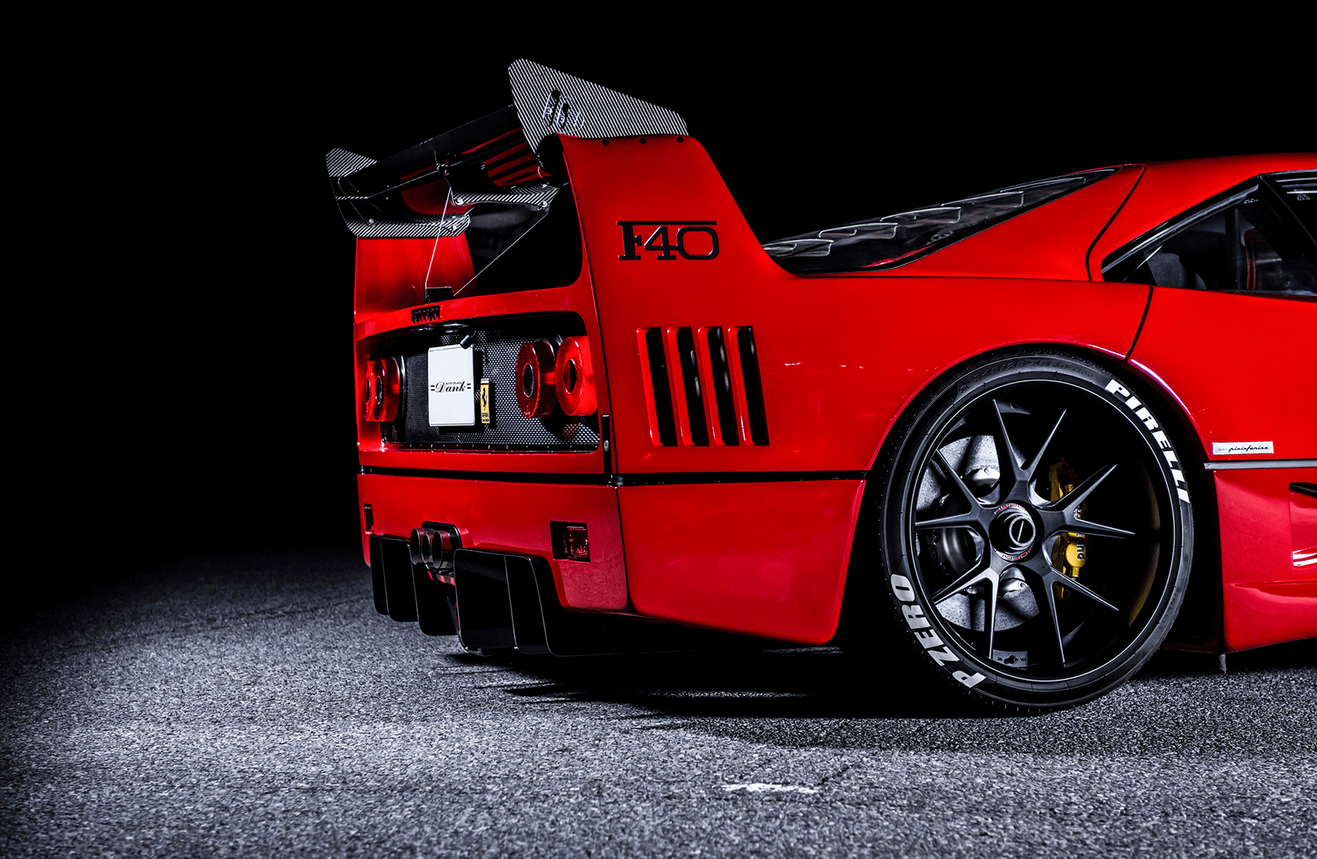A red Ferrari F40 hypercar